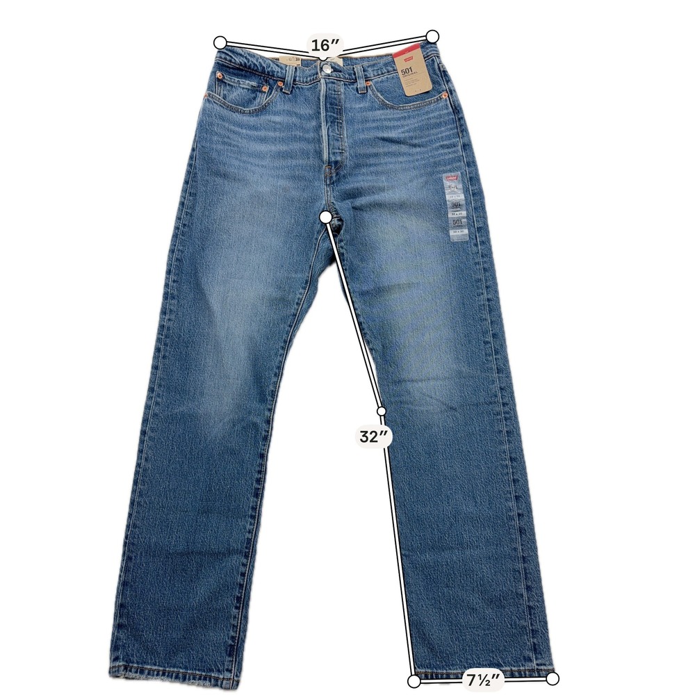 Levi's Jeans 501 Original 32x30 High Rise Straight Leg Blue Denim Womens NWT